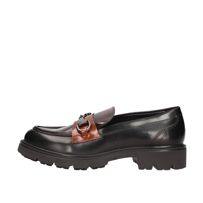 VSL MOCASSINO Donna 7055/INV NERO E T.MORO E CUOIO