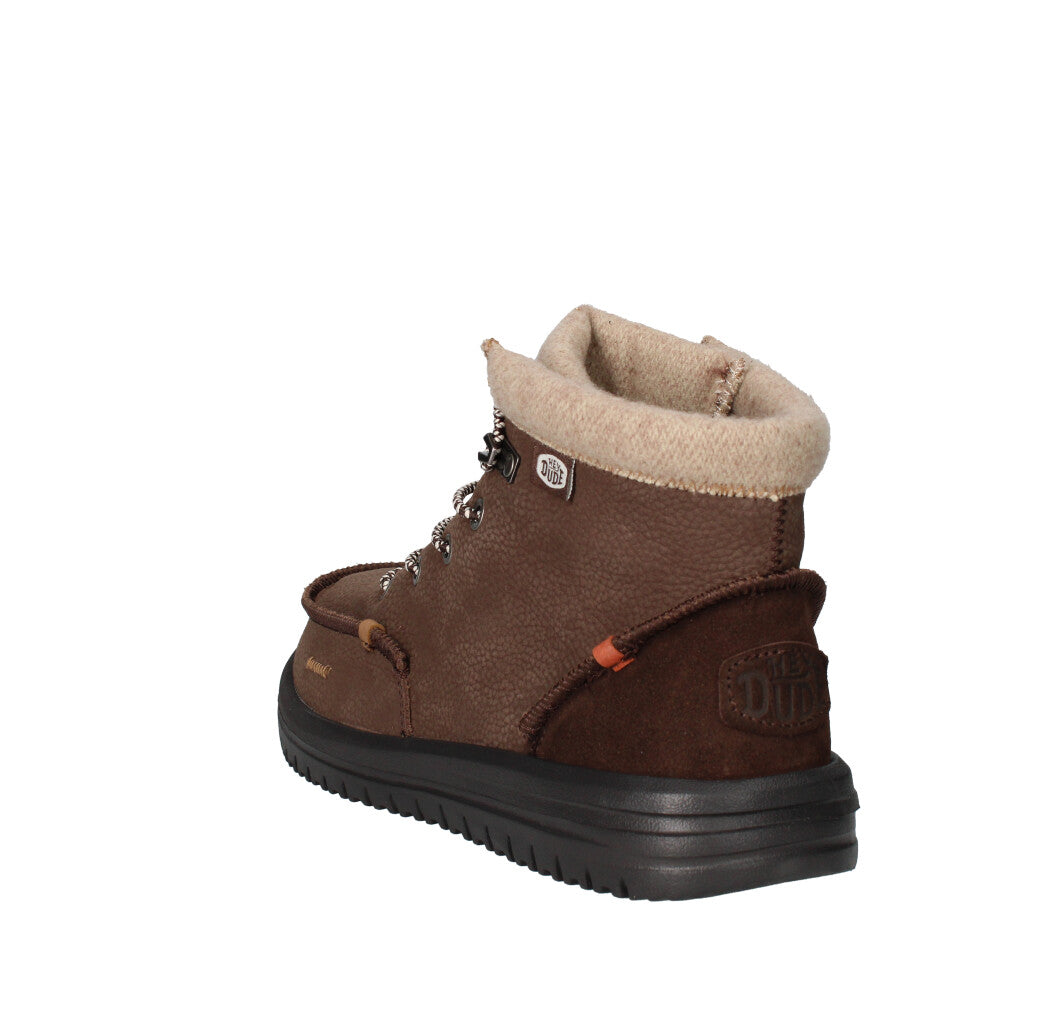 HEY DUDE SNEAKERS  BRADLEY BOOT LEATHER BROWN