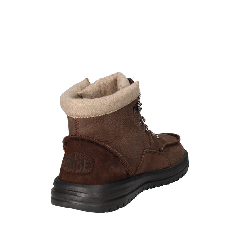 HEY DUDE SNEAKERS  BRADLEY BOOT LEATHER BROWN