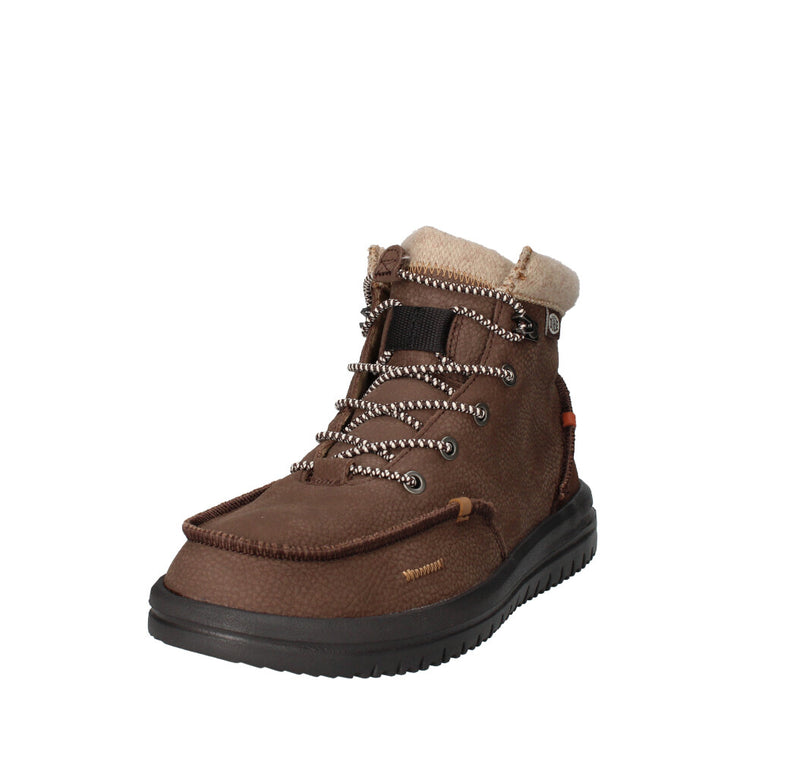 HEY DUDE SNEAKERS  BRADLEY BOOT LEATHER BROWN
