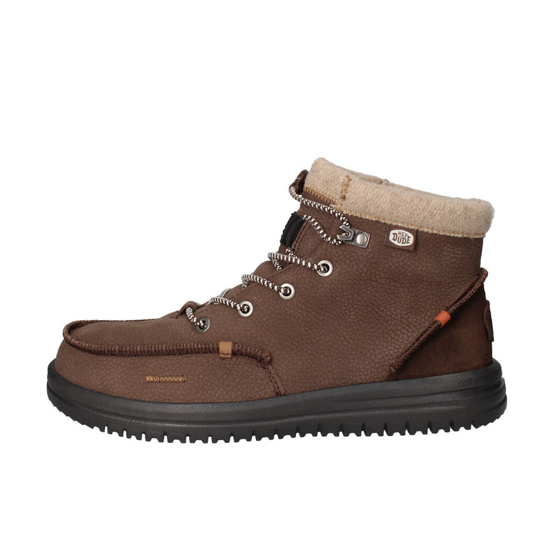 HEY DUDE SNEAKERS  BRADLEY BOOT LEATHER BROWN