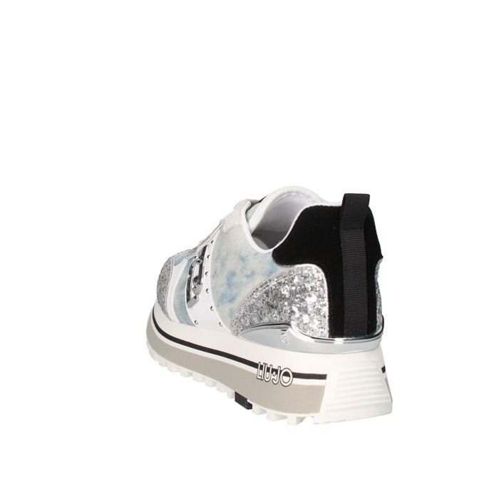 LIU JO SNEAKERS Donna MAXI WONDER S3178 DENIM E ARGENTO