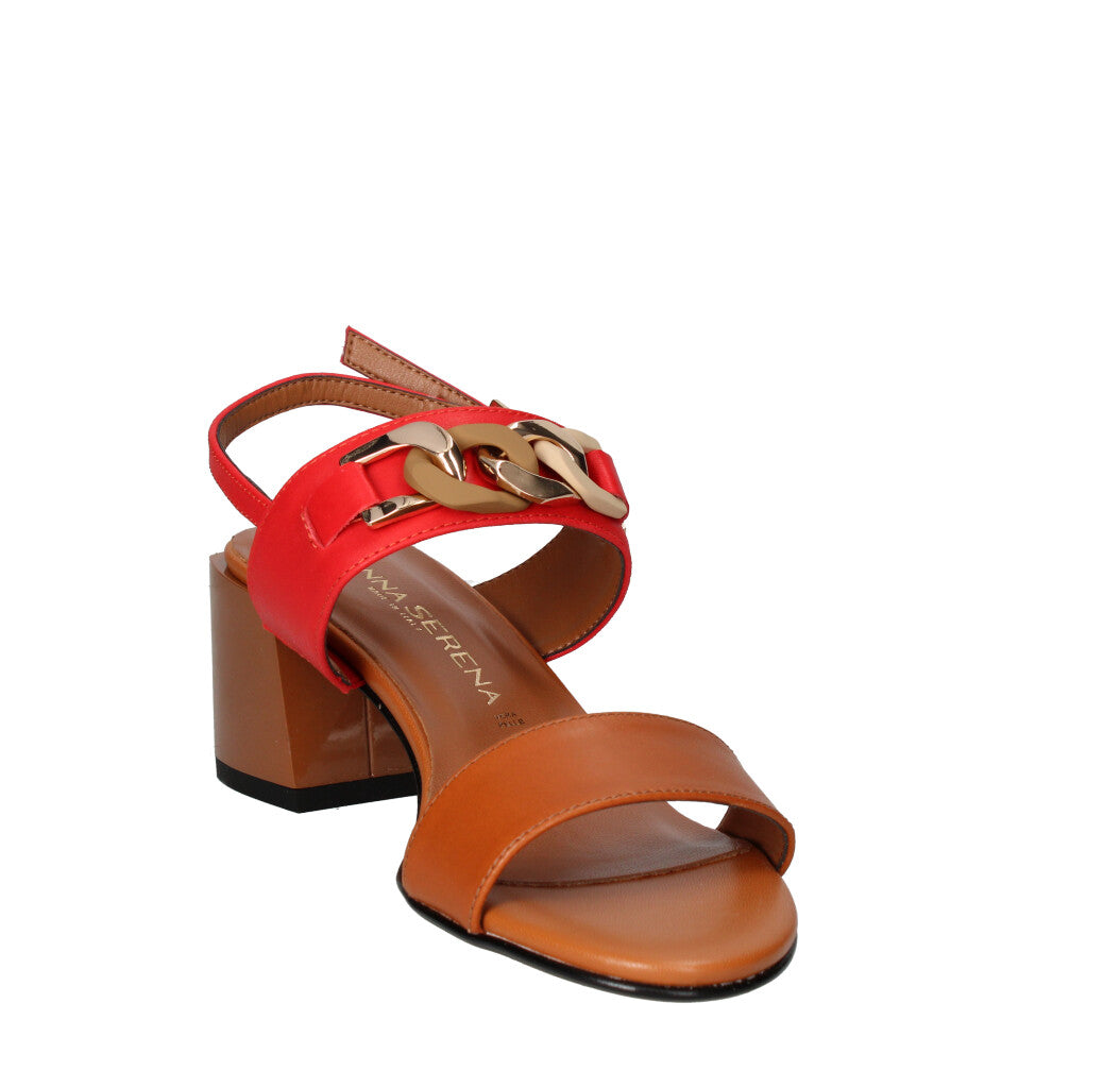 DONNA SERENA SANDALO Donna 475209DP COGNAC E ROSSO