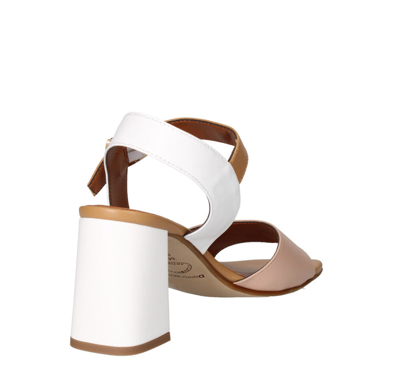 DONNA SERENA SANDALO Donna 4D1136DP NUDE CUOIO E BIANCO