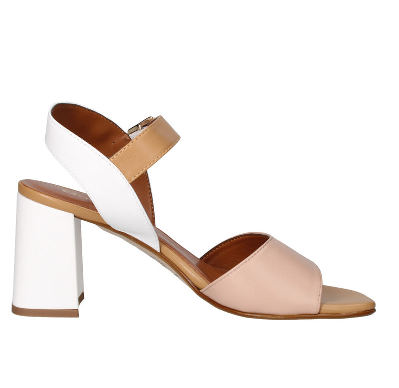 DONNA SERENA SANDALO Donna 4D1136DP NUDE CUOIO E BIANCO