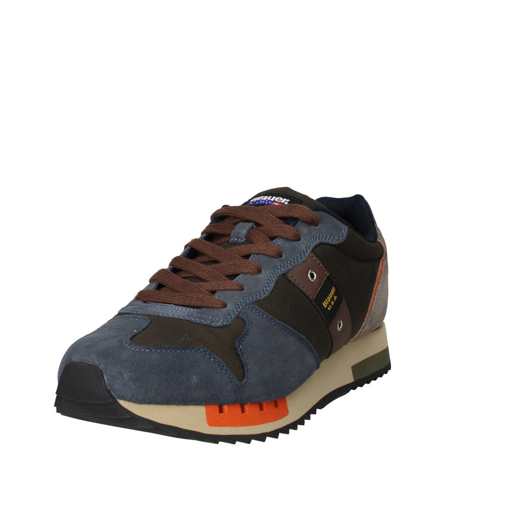 BLAUER. U.S.A. SNEAKERS  F4QUEENS01/WAX BLU E VERDE MILITARE