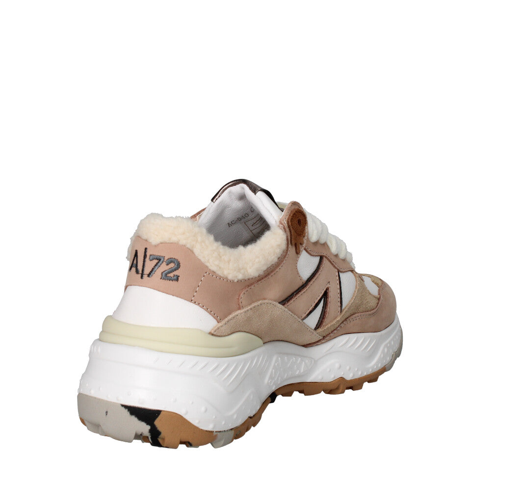 ACCADEMIA/72 SNEAKERS Donna AC-040 BEIGE BIANCO E SILVER