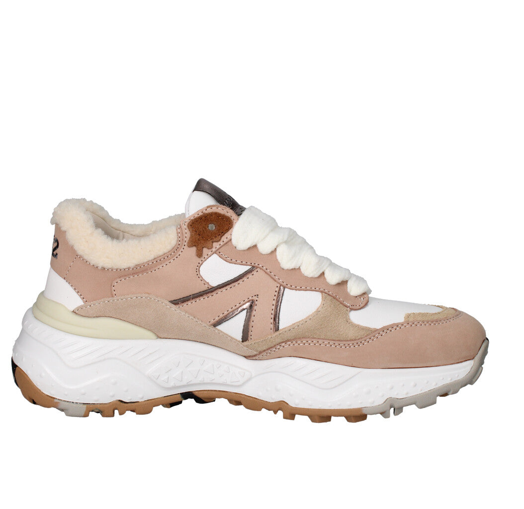 ACCADEMIA/72 SNEAKERS Donna AC-040 BEIGE BIANCO E SILVER