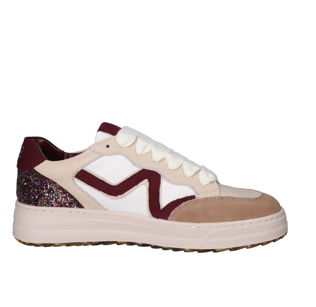 ACCADEMIA/72 SNEAKERS Donna AC 032 NOCCIOLA BEIGE E BORDEAUX