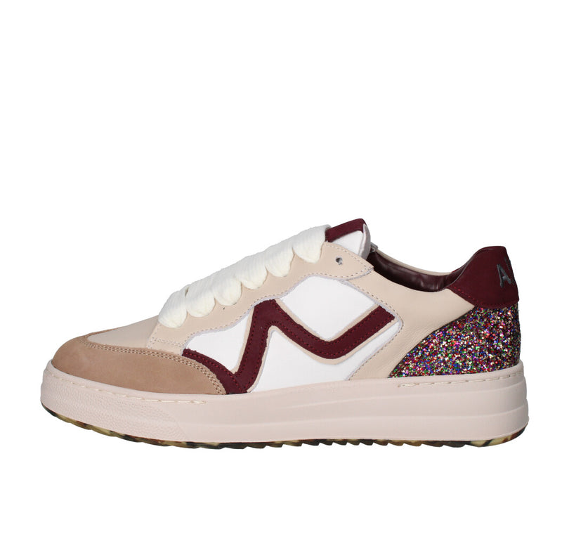 ACCADEMIA/72 SNEAKERS Donna AC 032 NOCCIOLA BEIGE E BORDEAUX