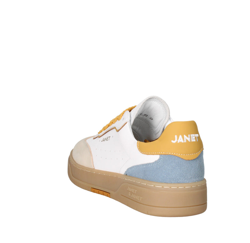 JANET & JANET SNEAKERS Donna J-091A BIANCO BEIGE E CIELO