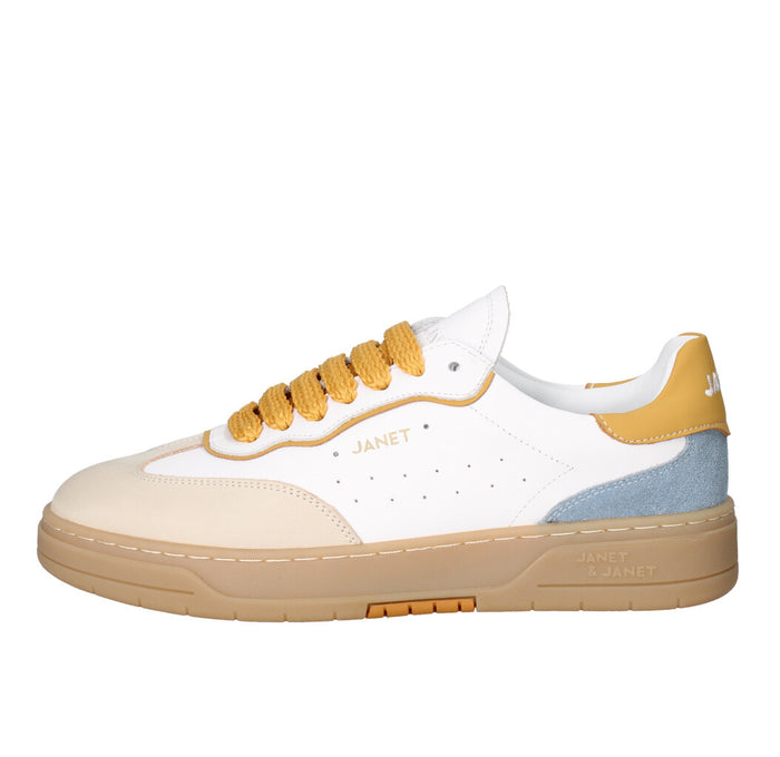 JANET & JANET SNEAKERS Donna J-091A BIANCO BEIGE E CIELO