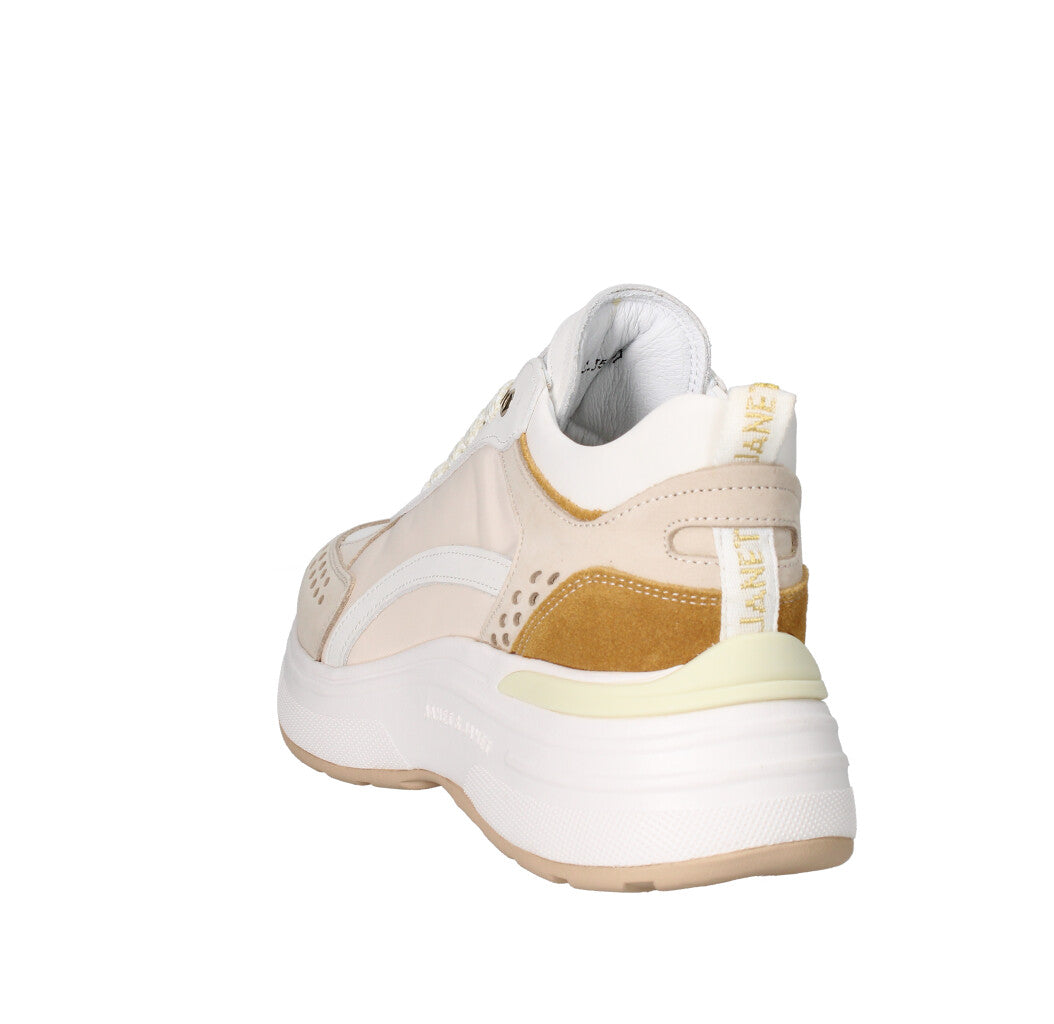 JANET & JANET SNEAKERS Donna J-062A BEIGE NUDE E SENAPE
