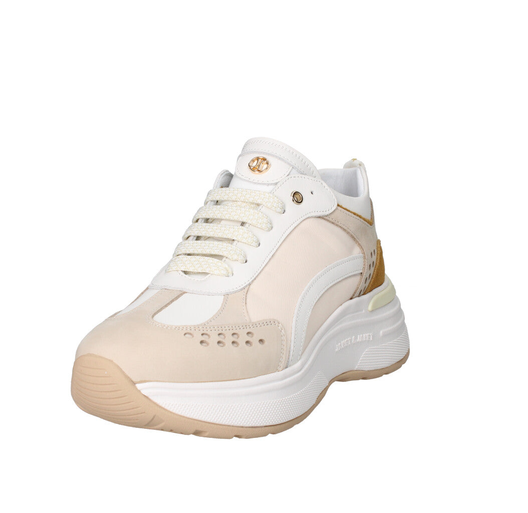 JANET & JANET SNEAKERS Donna J-062A BEIGE NUDE E SENAPE