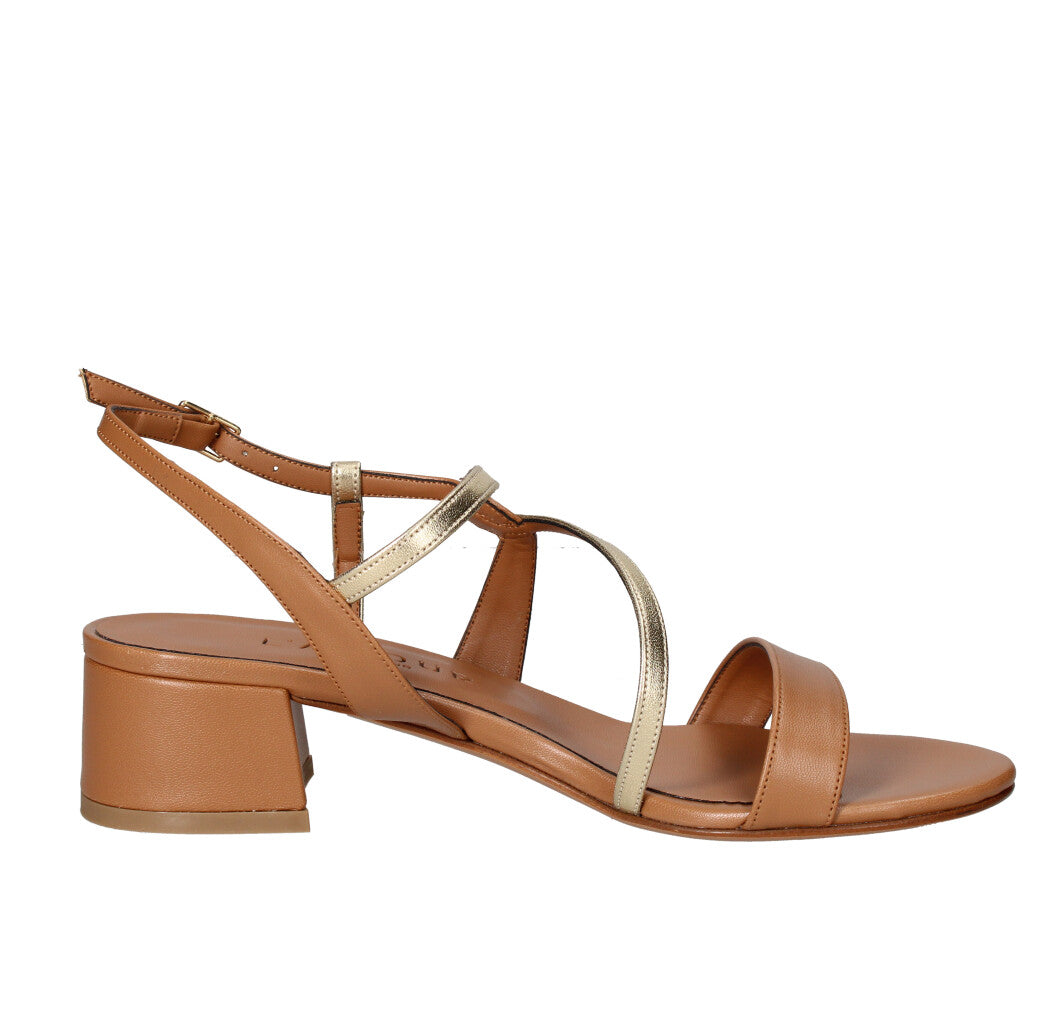 L'AMOUR BY ALBANO SANDALO Donna L321 CUOIO E ORO