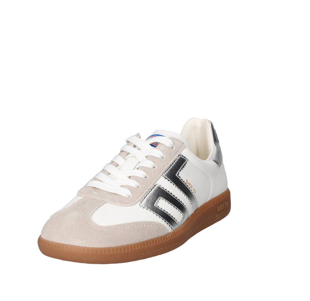BACK 70 SNEAKERS Donna 108001-001317 BIANCO E ARGENTO