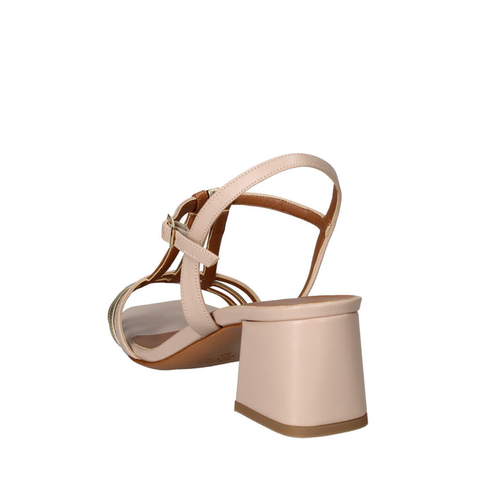 L'AMOUR BY ALBANO SANDALO Donna L333 NUDE CUOIO E ORO