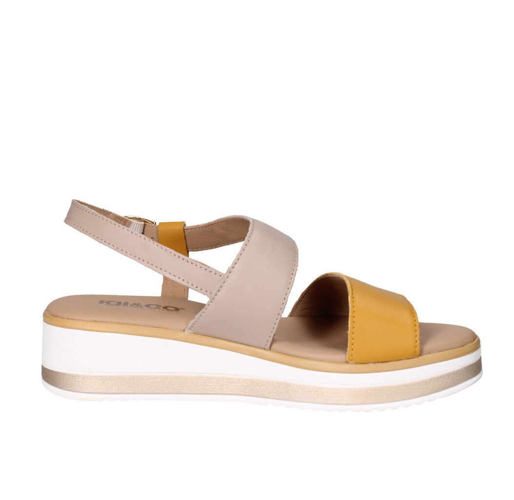 IGI&CO SANDALO Donna 7687511 SENAPE E VISONE