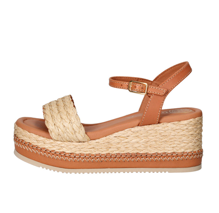 UNISA SANDALO Donna KEBEC NATURALE  E CUOIO
