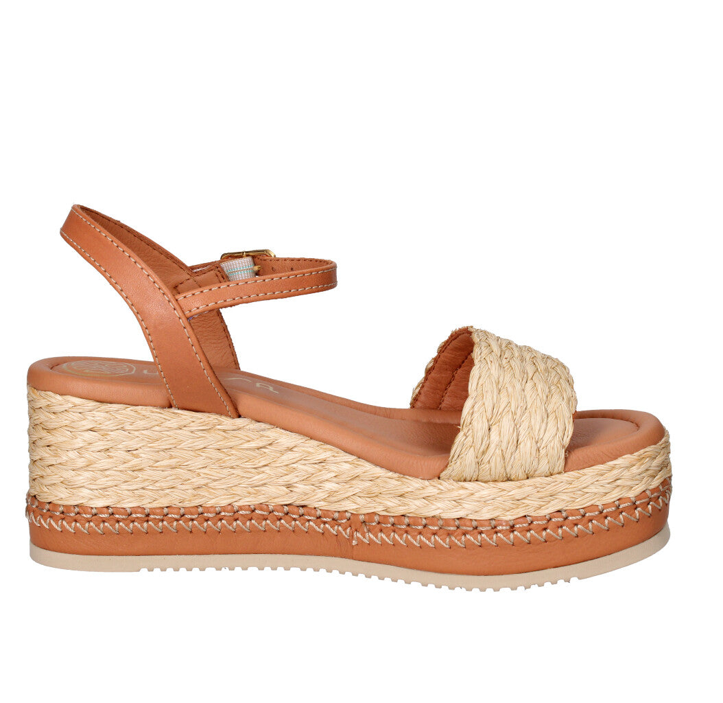 UNISA SANDALO Donna KEBEC NATURALE  E CUOIO