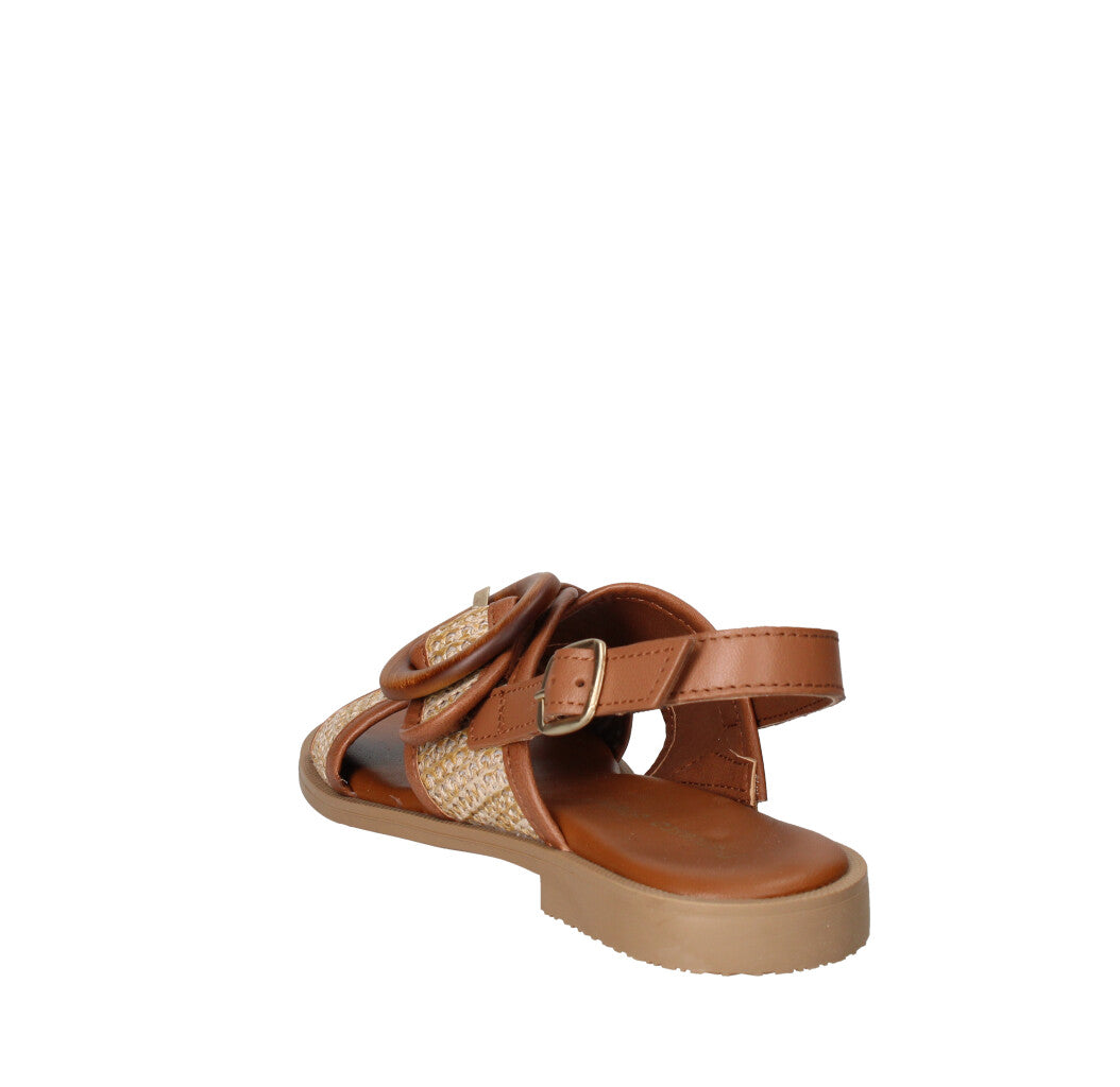 FRANCESCO BRUNELLI SANDALO Donna BO5308 NATURALE E CUOIO