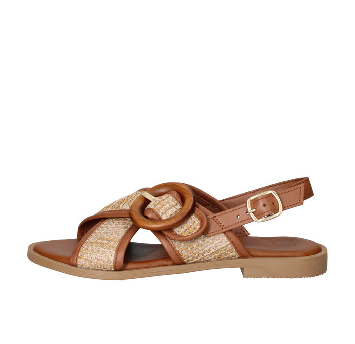 FRANCESCO BRUNELLI SANDALO Donna BO5308 NATURALE E CUOIO