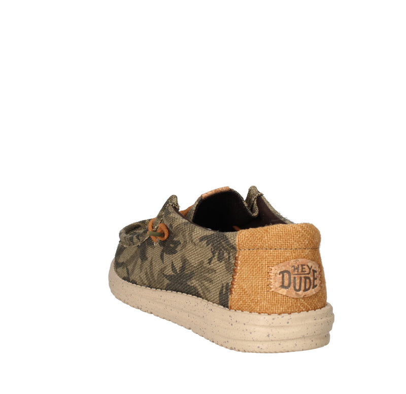 HEY DUDE SNEAKERS  WALLY PALM JUTE OLIVE/GINGER BROWN