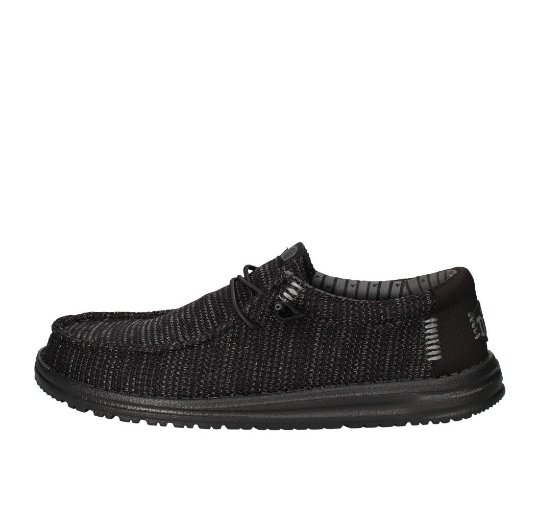 HEY DUDE SNEAKERS  WALLY STRETCH SOX NERO
