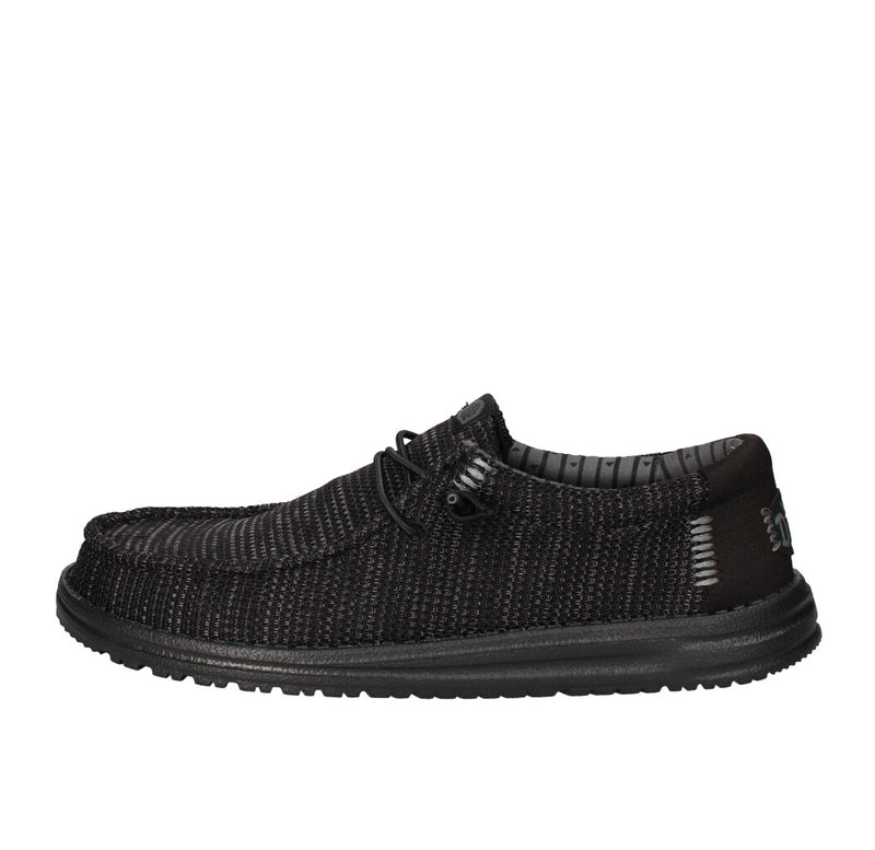 HEY DUDE SNEAKERS  WALLY STRETCH SOX NERO