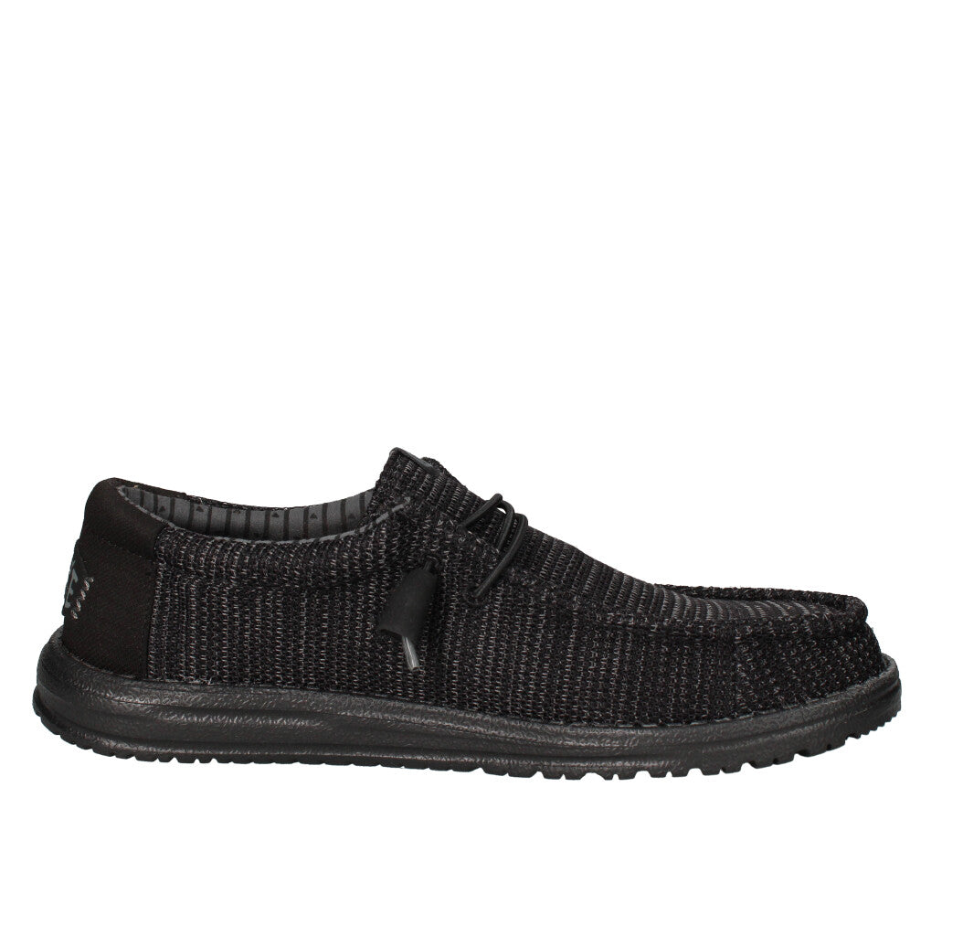 HEY DUDE SNEAKERS  WALLY STRETCH SOX NERO