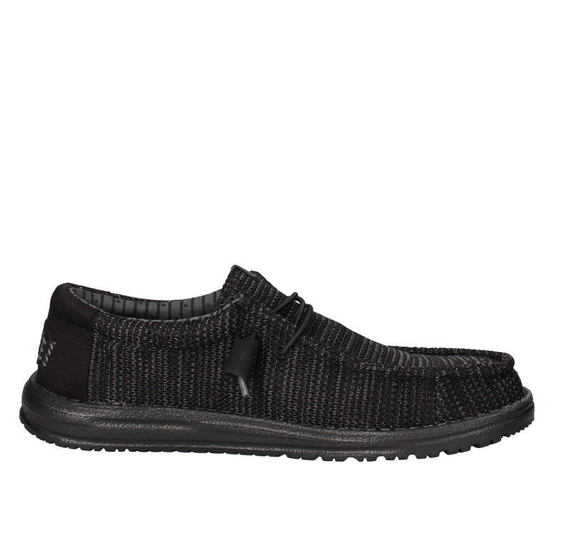 HEY DUDE SNEAKERS  WALLY STRETCH SOX NERO