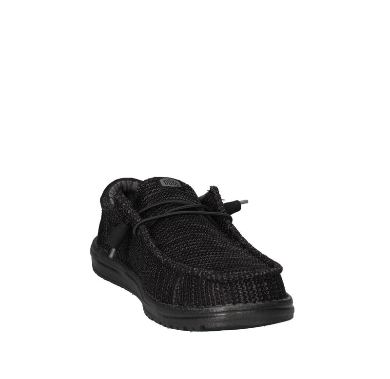 HEY DUDE SNEAKERS  WALLY STRETCH SOX NERO