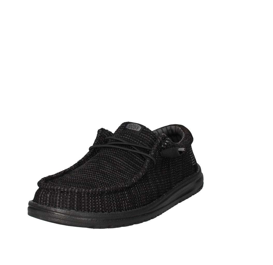 HEY DUDE SNEAKERS  WALLY STRETCH SOX NERO