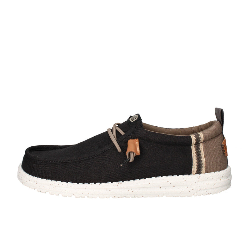 HEY DUDE SNEAKERS  WALLY CRAFT LINEN NERO