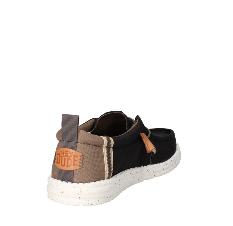 HEY DUDE SNEAKERS  WALLY CRAFT LINEN NERO