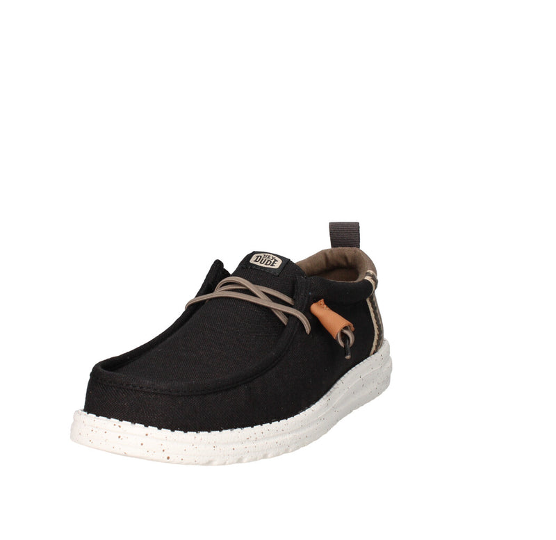 HEY DUDE SNEAKERS  WALLY CRAFT LINEN NERO