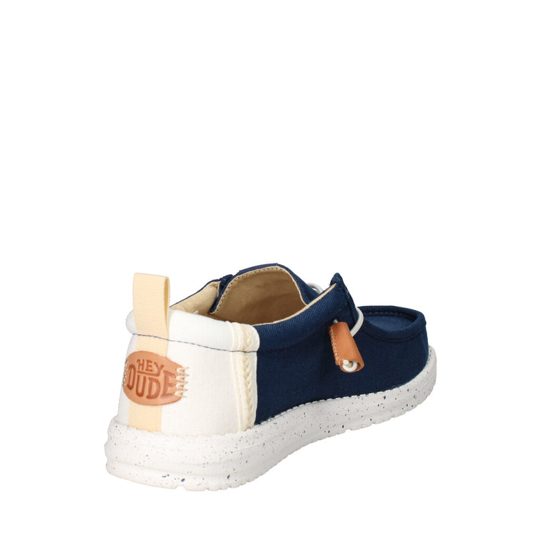 HEY DUDE SNEAKERS  WALLY CRAFT LINEN BLU