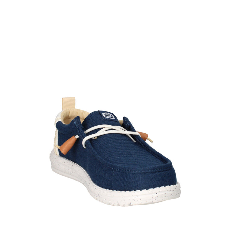 HEY DUDE SNEAKERS  WALLY CRAFT LINEN BLU