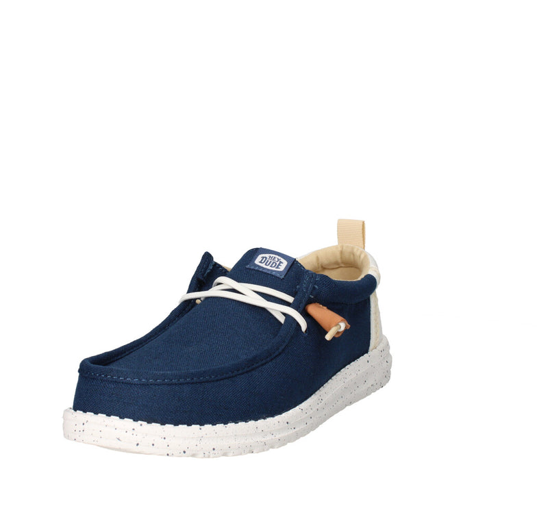HEY DUDE SNEAKERS  WALLY CRAFT LINEN BLU