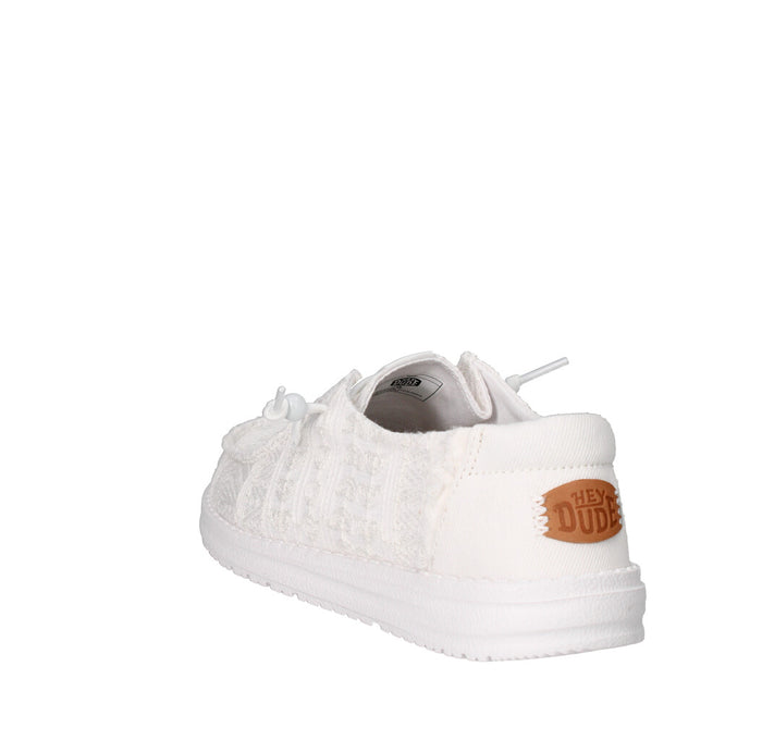 HEY DUDE SNEAKERS Donna WENDY CROCHET LACE BIANCO