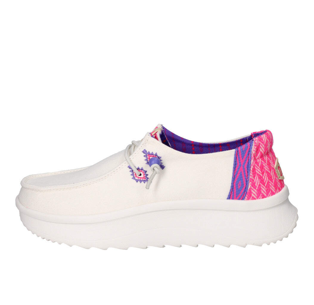 HEY DUDE MOCASSINO Donna WENDY PEAK CHAMBRAY WHITE PINK