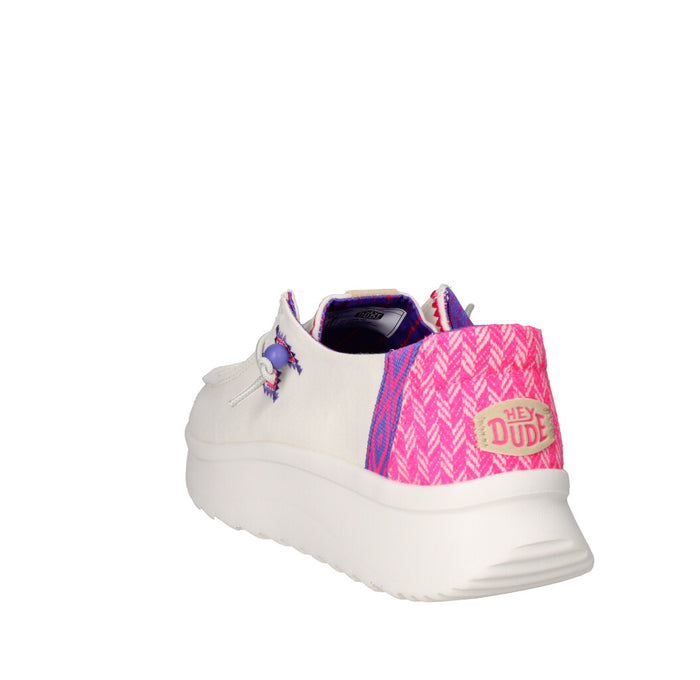 HEY DUDE MOCASSINO Donna WENDY PEAK CHAMBRAY WHITE PINK