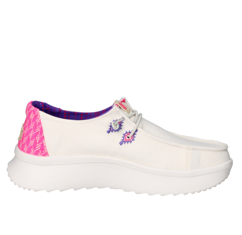 HEY DUDE MOCASSINO Donna WENDY PEAK CHAMBRAY WHITE PINK