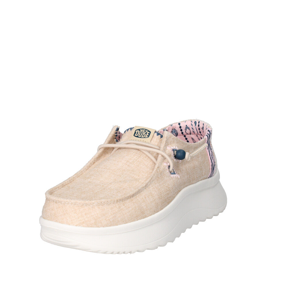 HEY DUDE MOCASSINO Donna WENDY PEAK CHAMBRAY TAN BISCOTTO