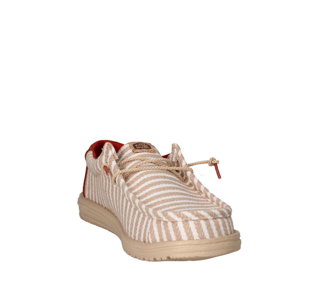 HEY DUDE MOCASSINO  WALLY RESORT AVORIO E TABACCO MULTI CHILI