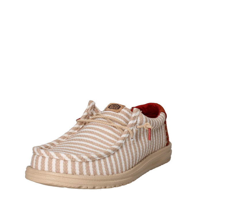 HEY DUDE MOCASSINO  WALLY RESORT AVORIO E TABACCO MULTI CHILI