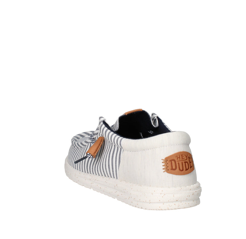 HEY DUDE MOCASSINO  WALLY FUNK NU PREP BIANCO E BLU