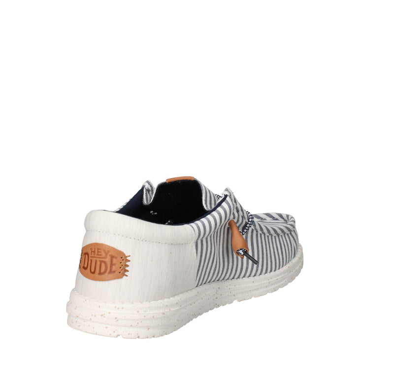 HEY DUDE MOCASSINO  WALLY FUNK NU PREP BIANCO E BLU