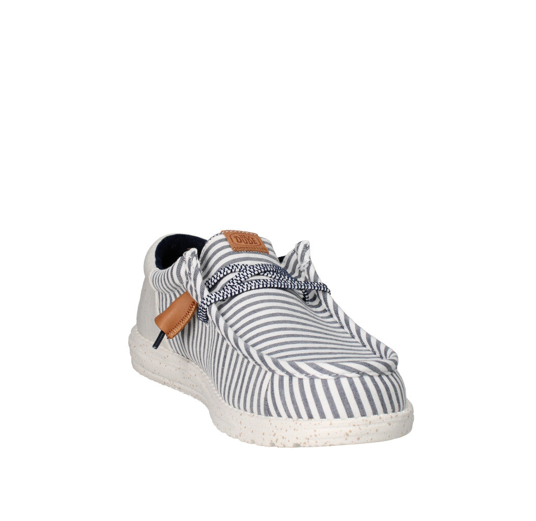 HEY DUDE MOCASSINO  WALLY FUNK NU PREP BIANCO E BLU