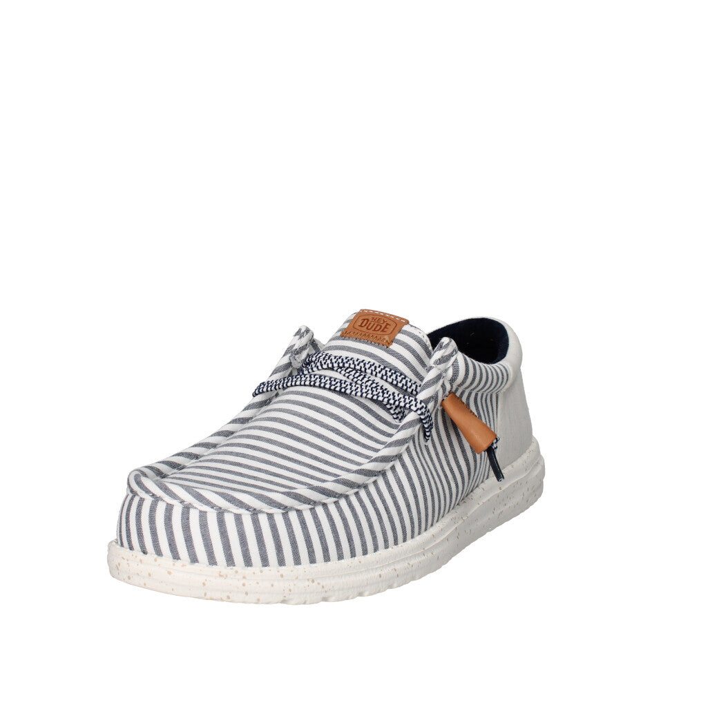 HEY DUDE MOCASSINO  WALLY FUNK NU PREP BIANCO E BLU